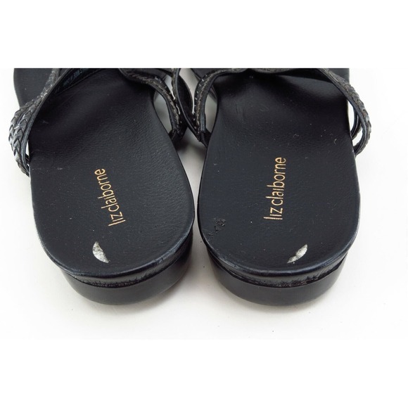 Liz Claiborne‎ Sz 9 M Black Flip Flop Synthetic Women Sandals - Picture 5 of 8